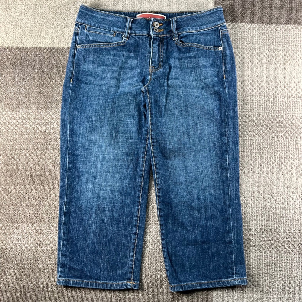 Y2K Gap Jeans Womens 6 Blue Denim Capri Cropped Pants Low Rise Medium Wash